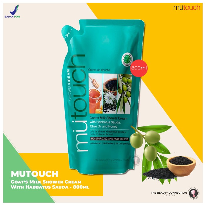 Jual MUTOUCH Goat's Milk Shower Cream with Habbatus Sauda 800ml -Refill ...