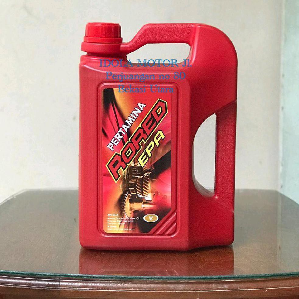 Jual New Oli Pertamina Rored Epa Sae 90 Api Gl-4 Isi 4 Liter | Shopee ...