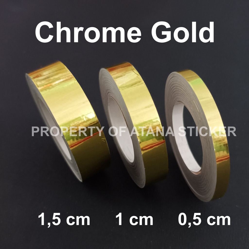 Jual Stiker List Velg Body Sepeda Motor Matic Mobil Chrome Emas Gold