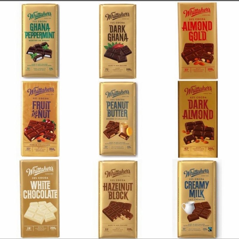 Jual Coklat Whittakers Dark Ghana Peppermint Milk Almond Hazelnut Fruit ...