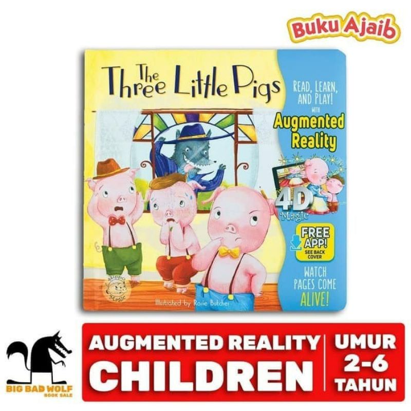 Jual Buku cerita anak 4D The Three Little Pigs Augmented Reality Book ...