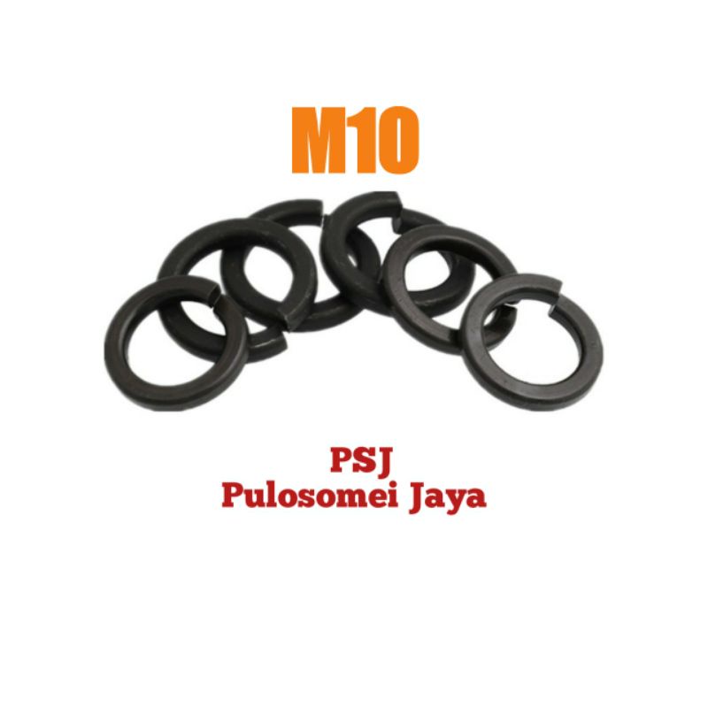 Jual Ring Per Baja M10 / Spring Washer Hitam M10 | Shopee Indonesia