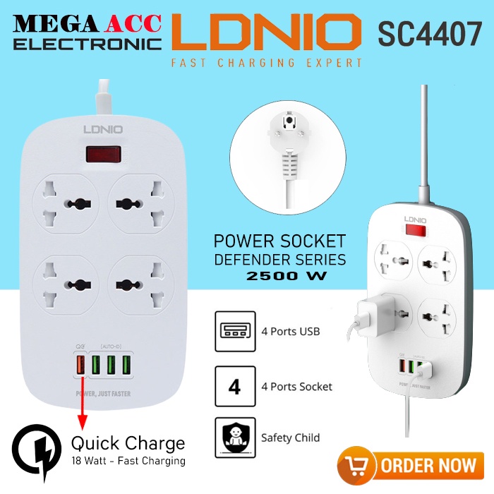 Jual Stop Kontak Ldnio Sc Power Socket Port Usb Qc