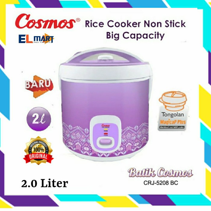 Jual Magic Com Rice Cooker Cosmos 2 Liter 2l Crj 5208 Bc 5208bc Batik