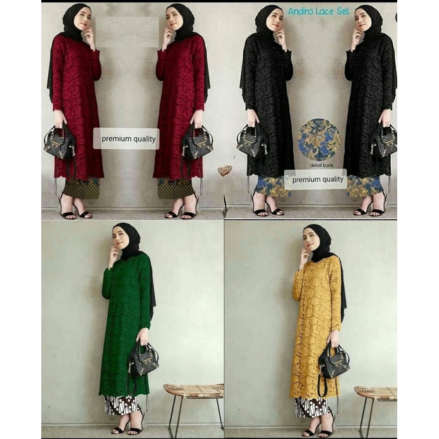 Jual Rr Setelan Kebaya Long Tunik Brokat Setelan Kebaya Pesta Set Kebaya Brokat Mewah Kebaya