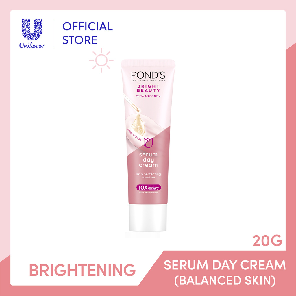 Jual Ponds Bright Beauty Serum Day Cream 20G with Hyaluronic Acid