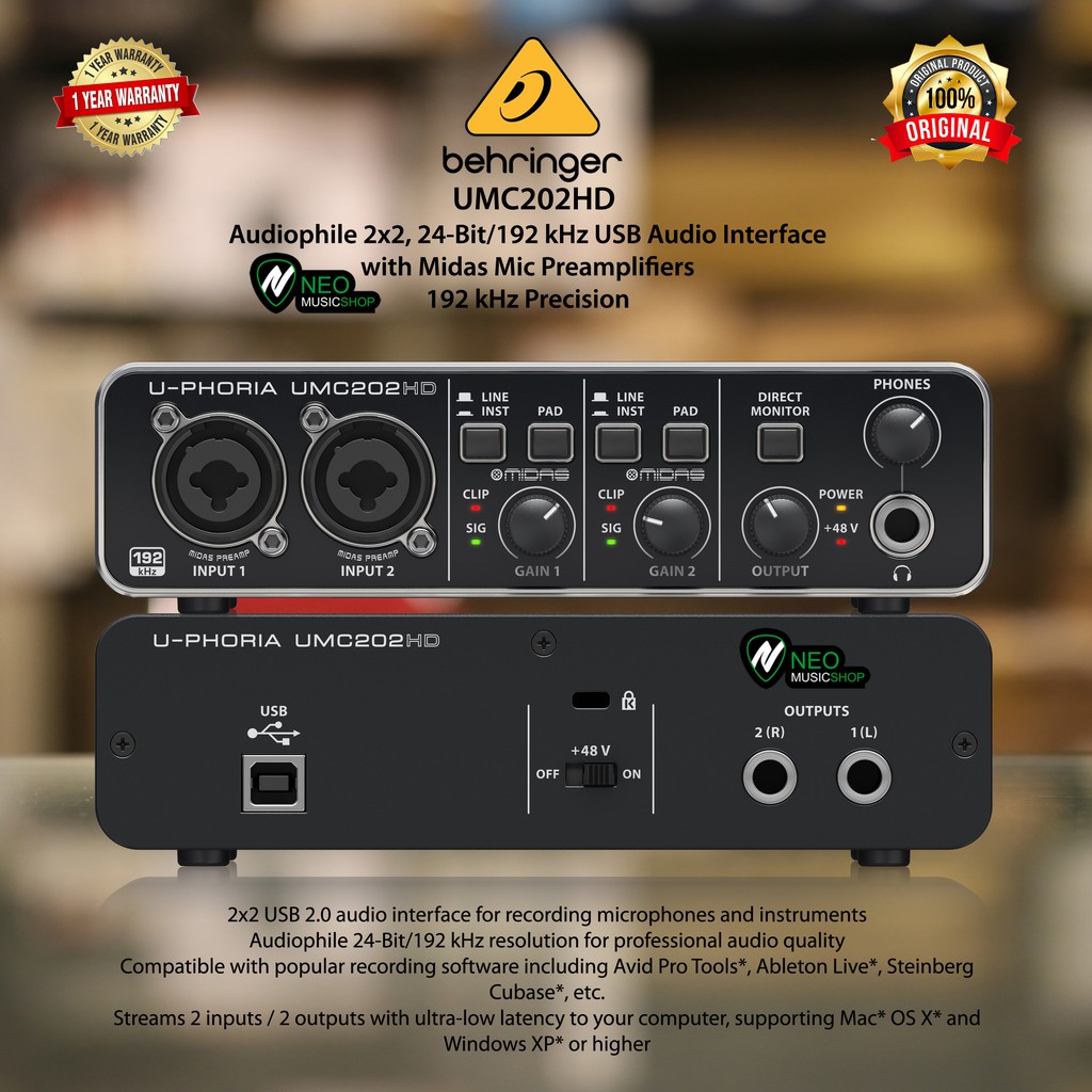Jual Behringer UMC202HD USB Audio Interface Soundcard Bergaransi