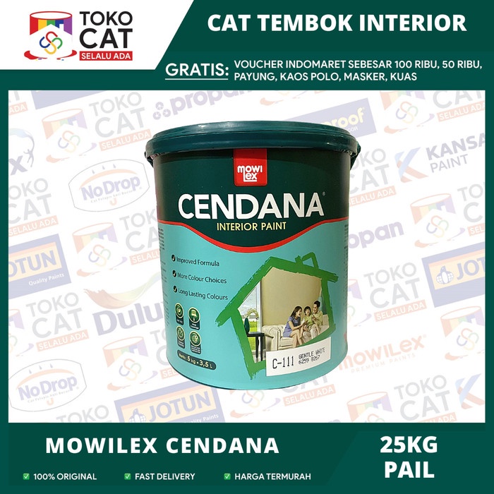 Jual Cat Tembok Dalam Mowilex Cendana Warna Standart Putih 25kg Pail Shopee Indonesia 6039