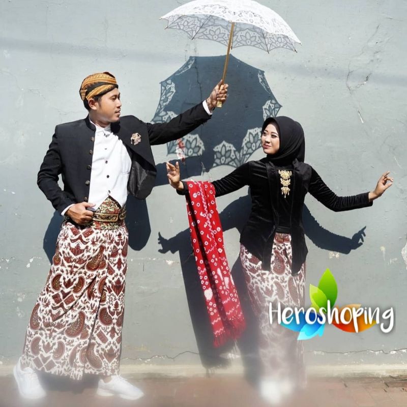 Jual Baju Couple Adat Jawa Baju Prewedding Hewes Motif Semen Putih Shopee Indonesia 