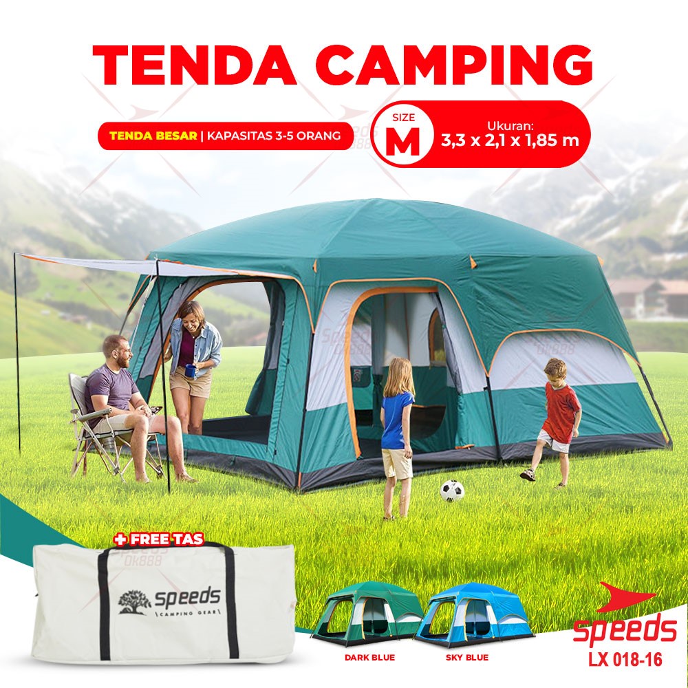 Jual SPEEDS Tenda Kemping Kemah Besar Tenda Camping Lebar Double Layer