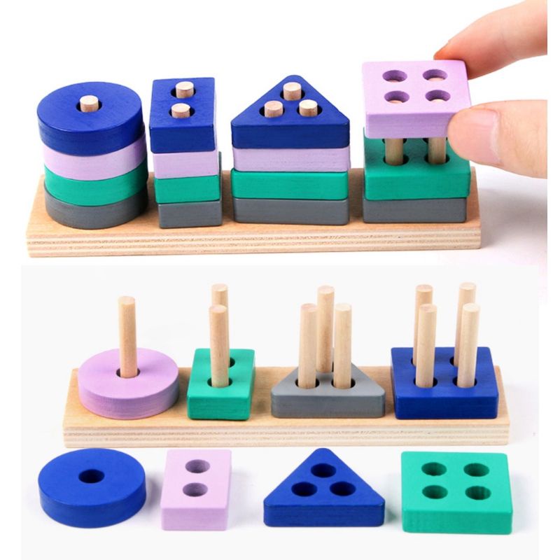 Jual Mainan Edukasi Shape Kayu Balok Geometri Puzzle | Shopee Indonesia