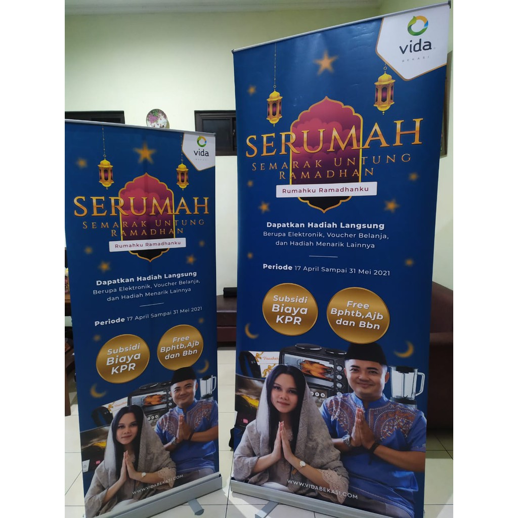 Jual CETAK ROLL UP BANNER BAHAN ALBATROS BANNER VERTICAL BANNER (85 X ...