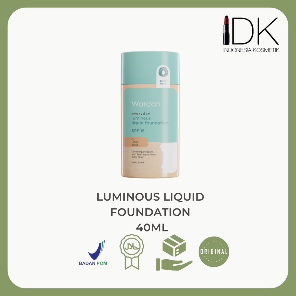 Jual Wardah Everyday Luminous Liquid Foundation 35Ml Shopee