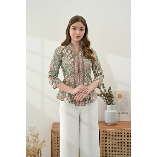 Jual Ubi 292 292l And 292p Atasan Batik Wanita Hijau Blouse Batik Modern Shopee Indonesia