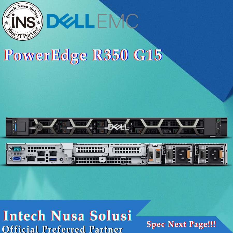 Jual DELL Server PowerEdge R350 G15 Xeon E-2334G 8GB 2TB NLSAS DVDRW ...