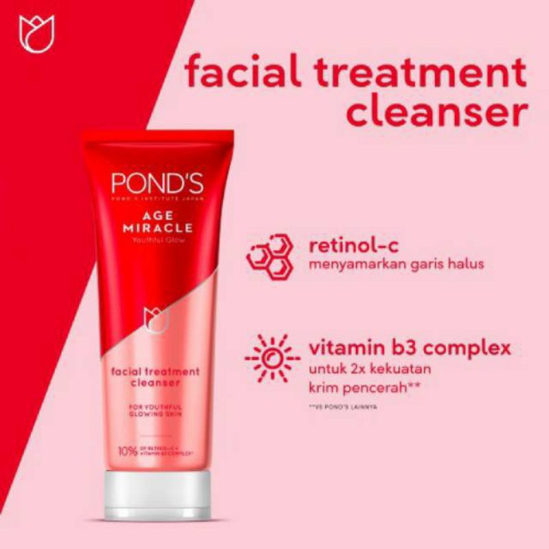 Jual Ponds age miracle facewash merah 100ml | Shopee Indonesia