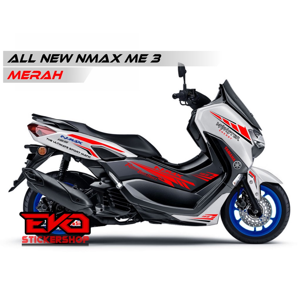 Jual STIKER ALL NEW NMAX PUTIH CUTTING STICKER MONSTER ENERGY | Shopee ...