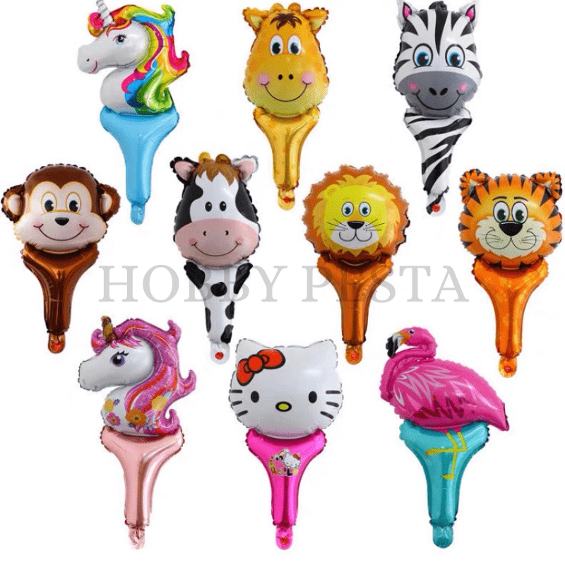 Jual BALON PENTUNGAN PENDEK KARAKTER / BALON FOIL KARAKTER PENTUNGAN