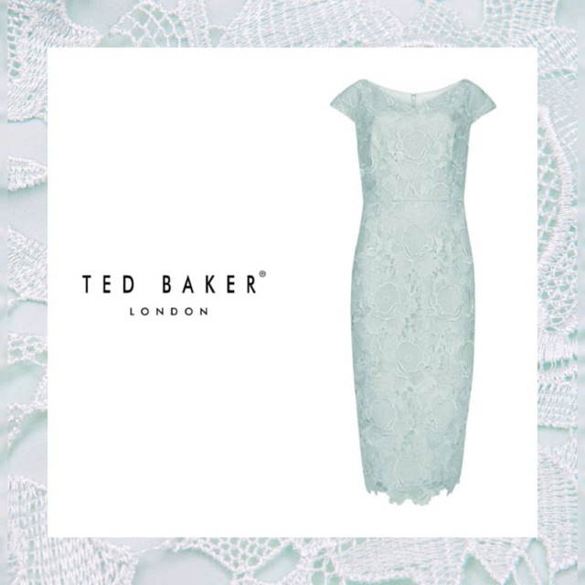 ted baker mint green lace dress TED BAKER FAYBLL Pale Mint Green Lace Pleated Dress Knee Reversible Sz 1 8  23.57