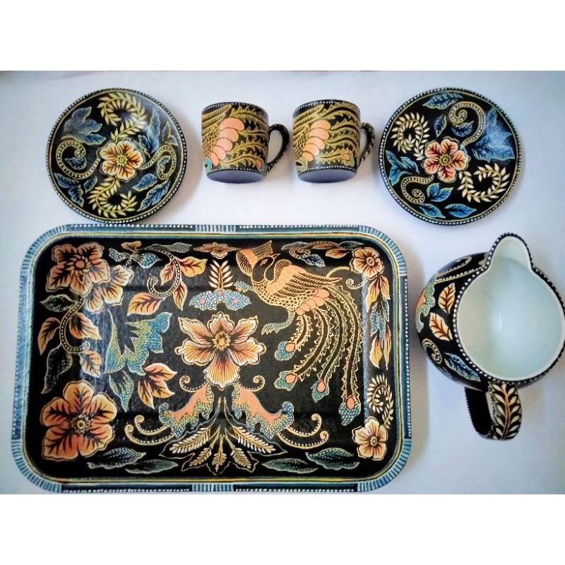 Jual Tea Set Lukis Motif Batik / Art Painting | Shopee Indonesia