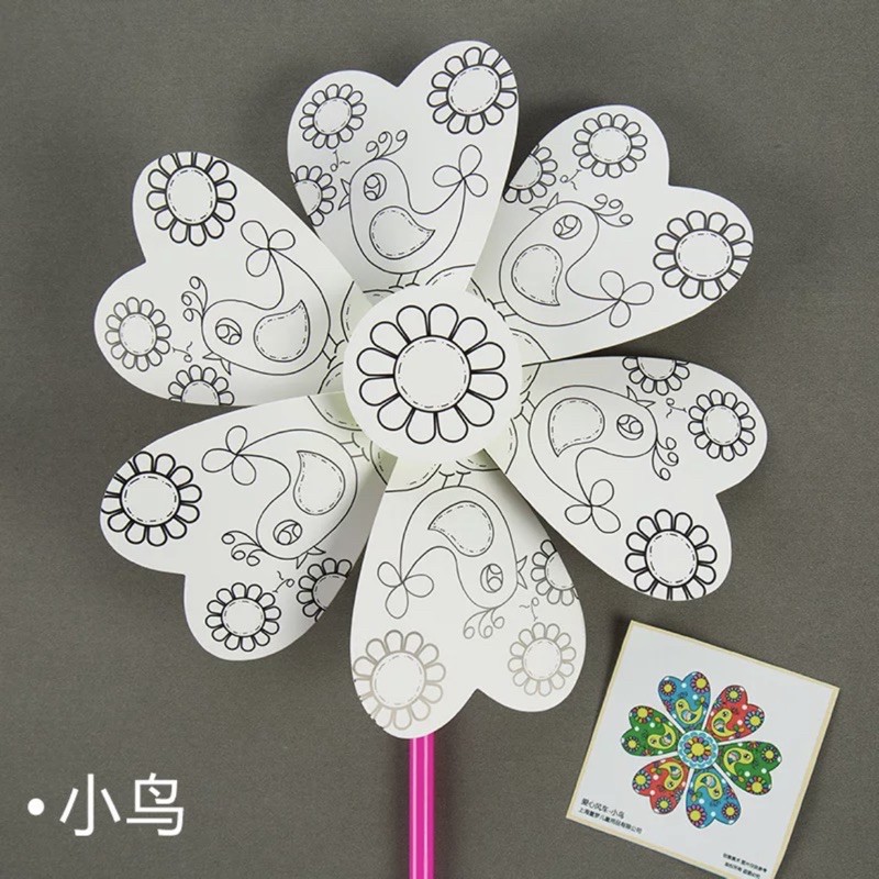 Jual DIY Kincir angin / mewarnai windmill pattern mainan edukasi hadiah ...
