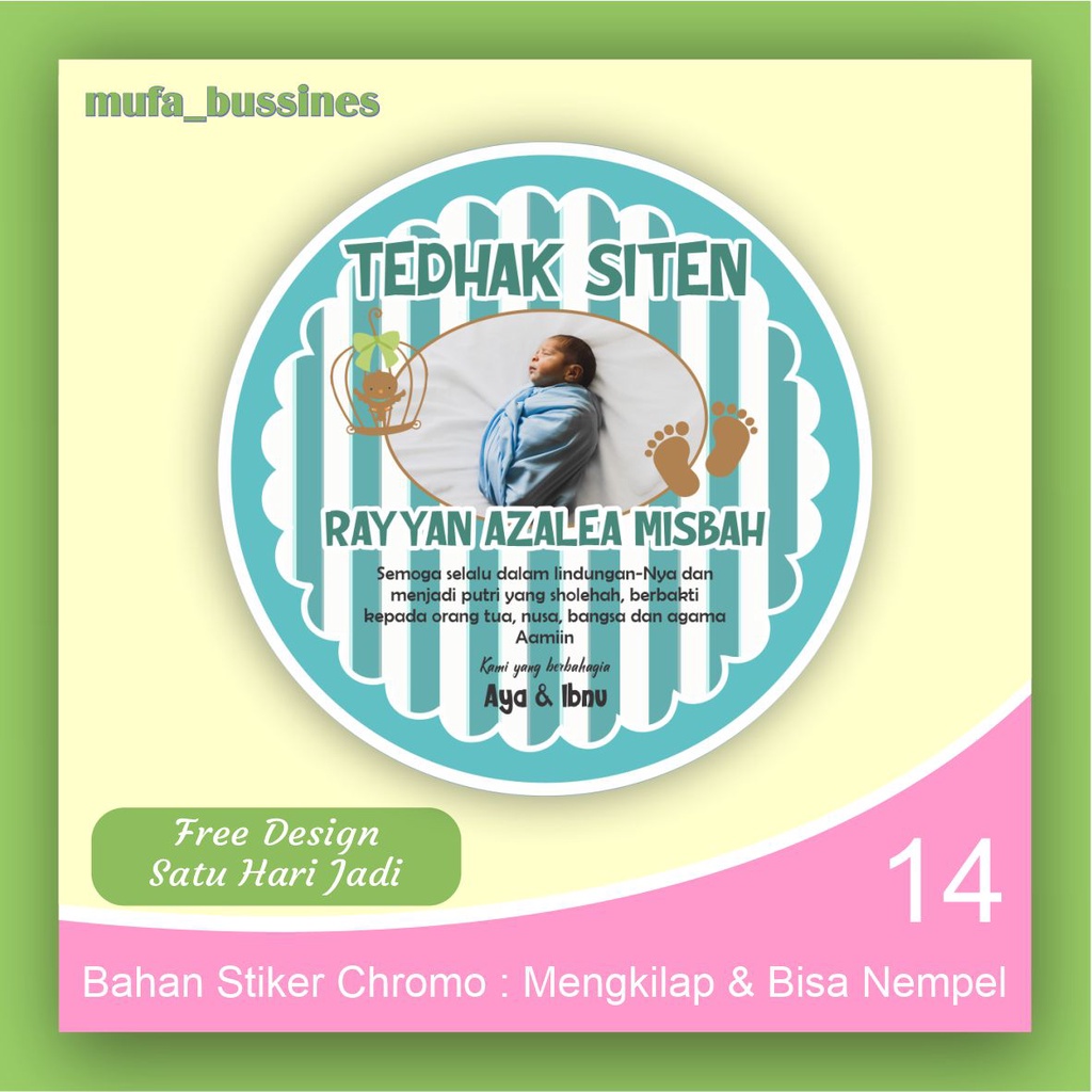 Jual Stiker Label Sticker Tasyakuran Syukuran Tedak Siten Aqiqah ...