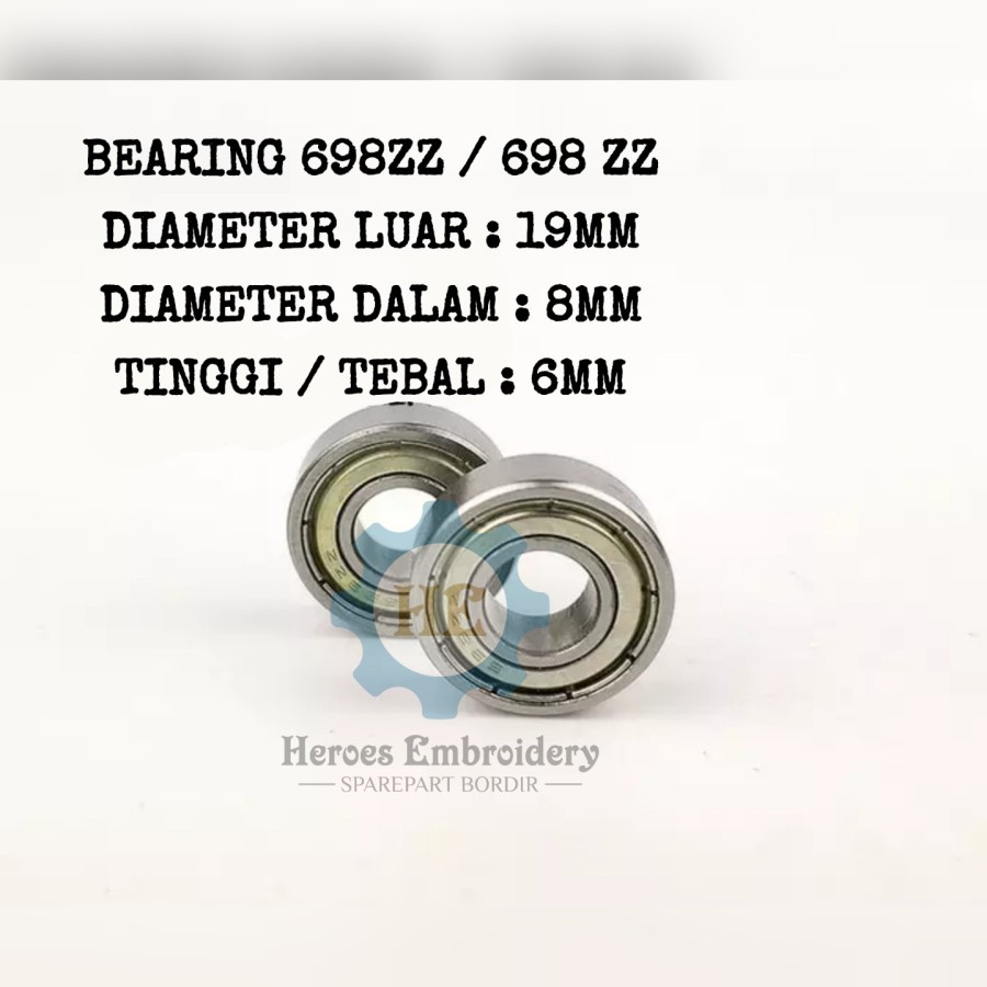 Jual BEARING 698Z /BEARING 698ZZ ( 8x19x6mm ) ISI 10 PCS | Shopee Indonesia