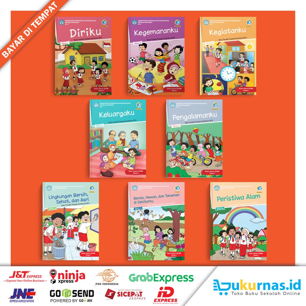 Jual Paket Buku Tematik SD Kelas 1 Kurikulum 2013 Terbaru (1 Paket 8 ...