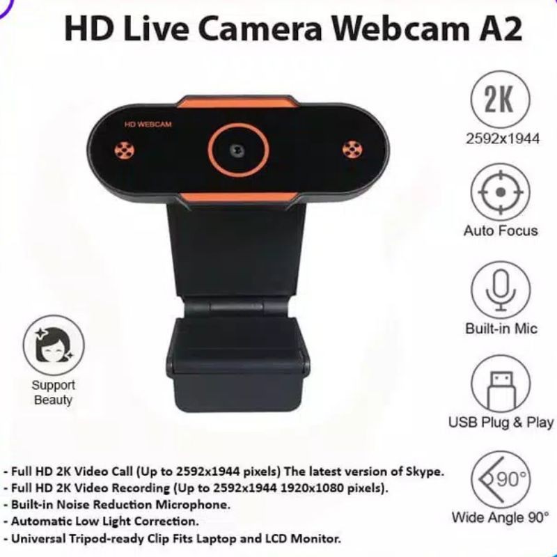 Webcam Full HD 1080p 1944p 2K PC Camera Web Cam Live Streaming Zoom Meeting  Video Call Gaming