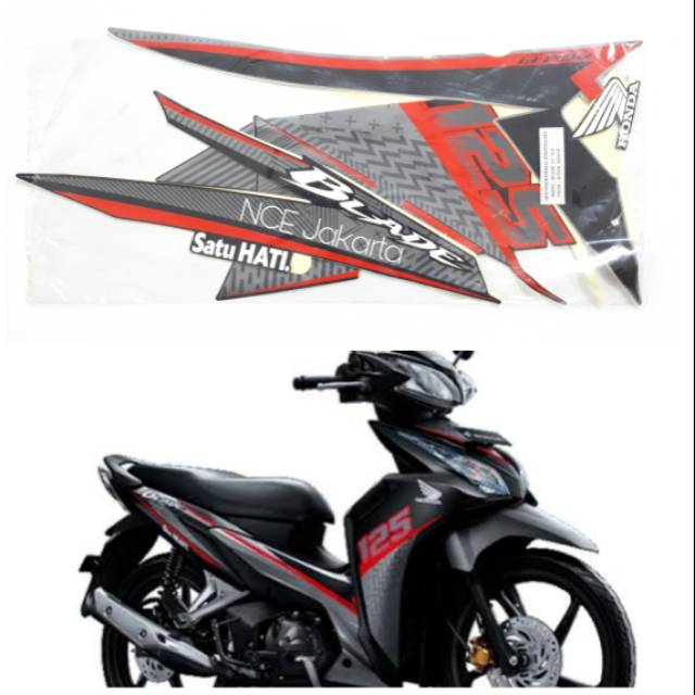 Jual STIKER STRIPING HONDA BLADE 125 TAHUN 2016 HITAM MERAH | Shopee ...