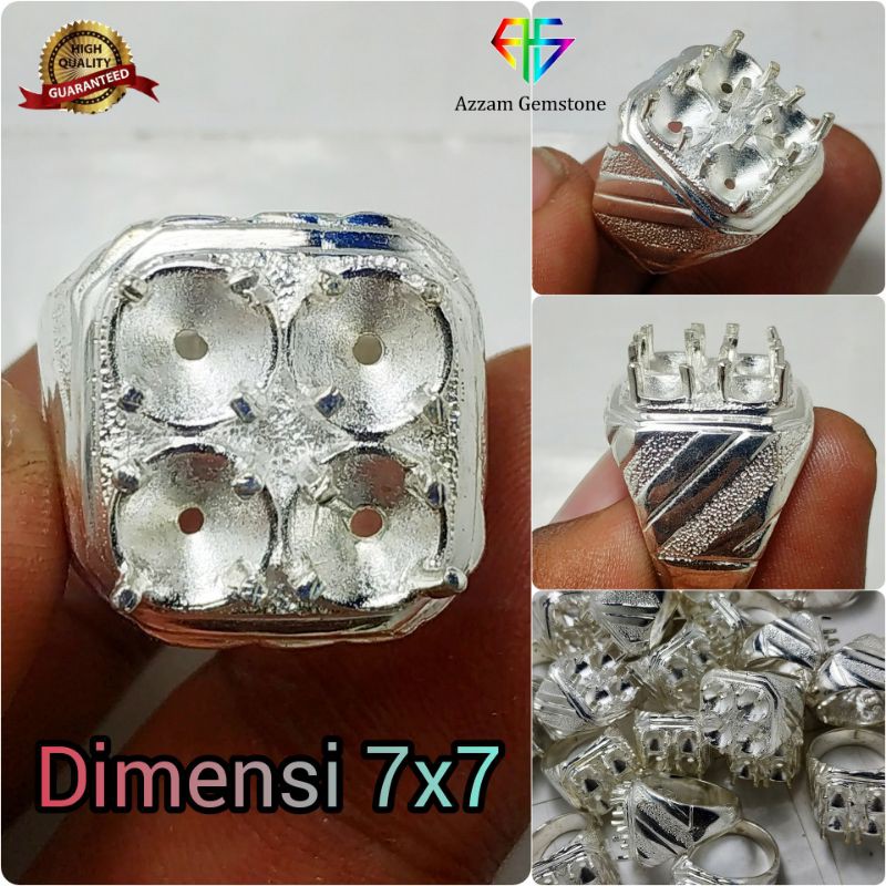 Jual Cincin Batu Ring Emban Alpaka Super Plating Perak bkn