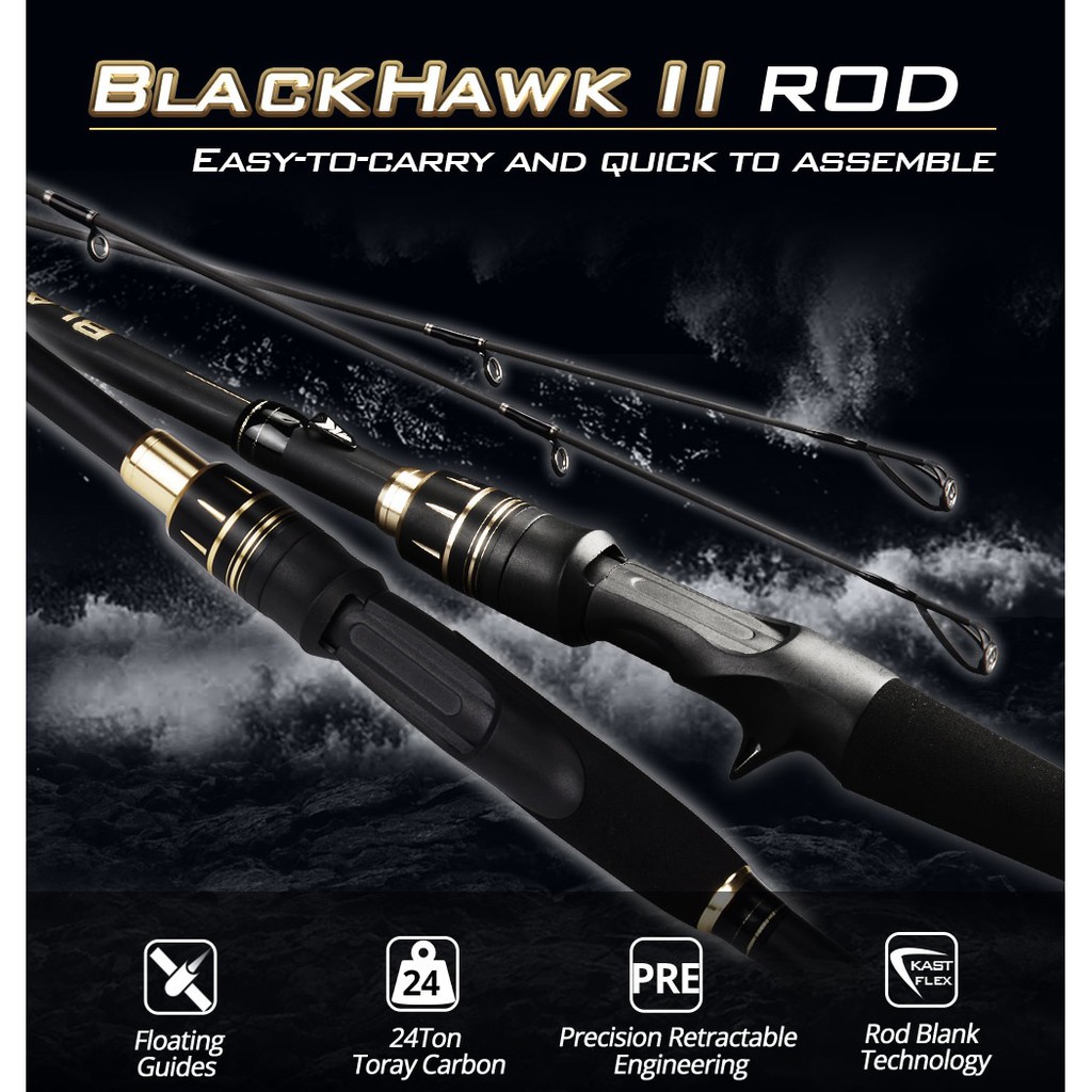Jual KastKing BlackHawk II Joran Pancing Carbon Fiber Casting Rod 2.03M ...