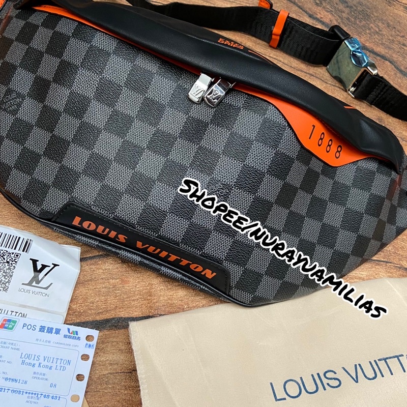 Jual Waistbag LV free Box import Quality waist bag pria & wanita tas  selempang pria LV