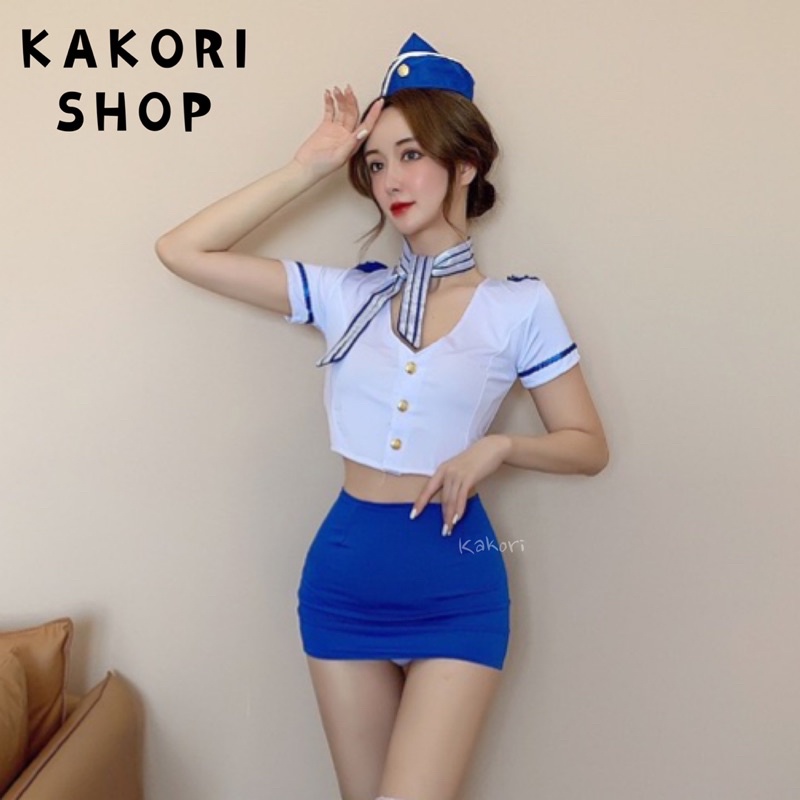 Jual Lingerie Flight Attendant Costume Seragam Pramugari Seksi Stewardess Uniform Shopee 7445