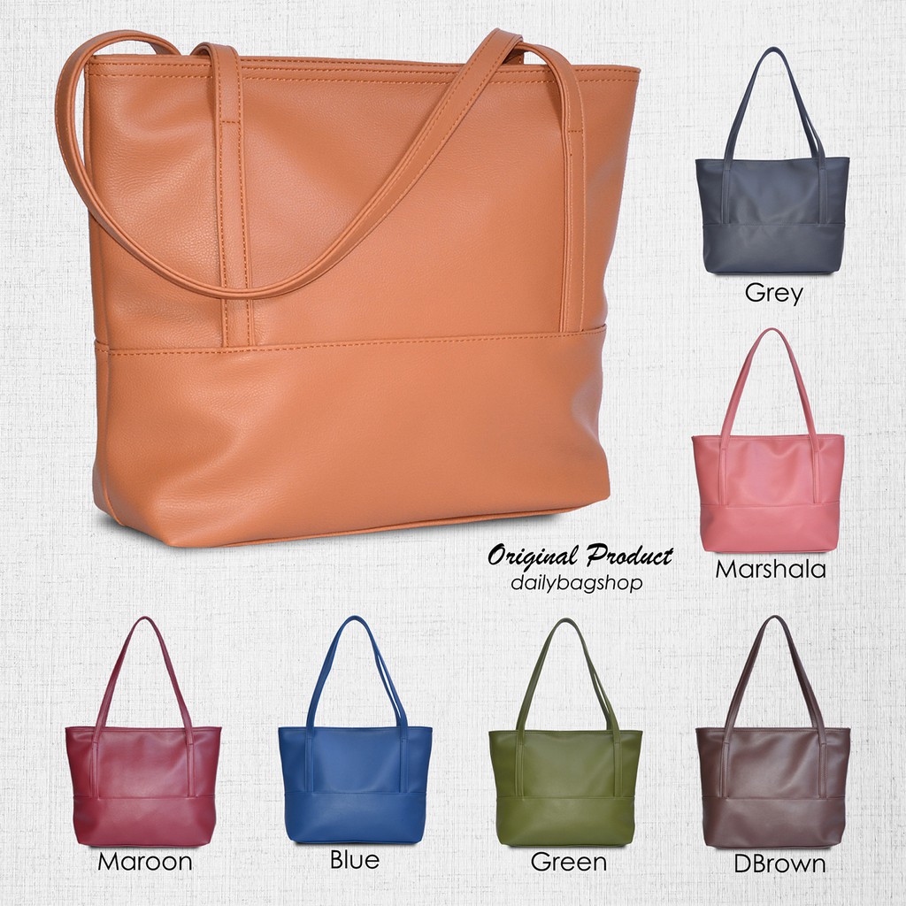 Jual Tas Wanita Remaja Tote Bag Azza Resleting Waterproof Muat Laptop