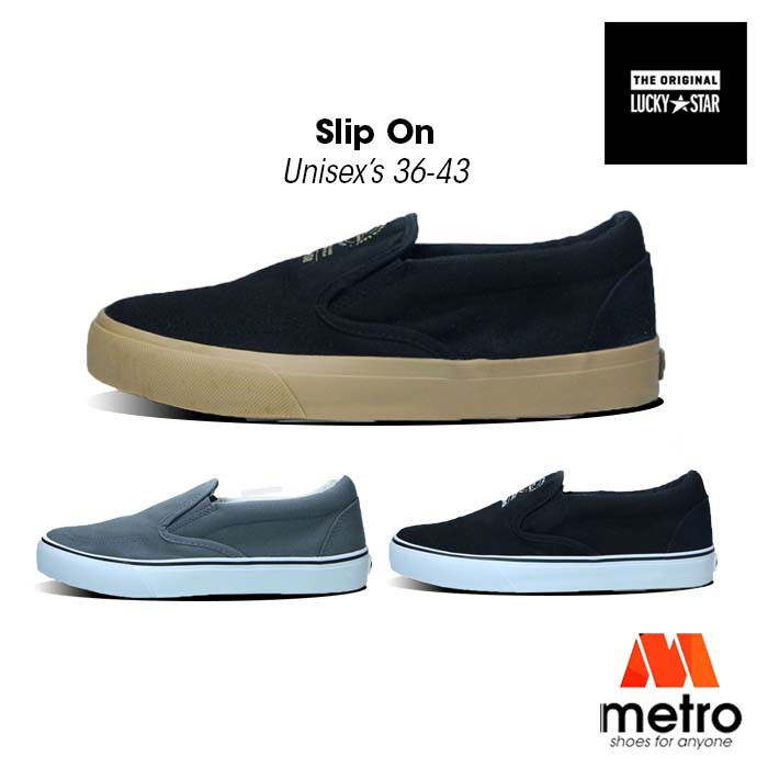 Sepatu slip on store canvas