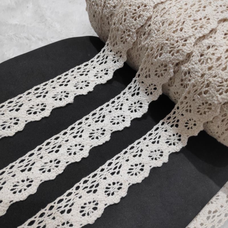 Jual (20 Yard ) RENDA BROKLAT NATURAL- Renda Broklat Natural 2.5cm ...