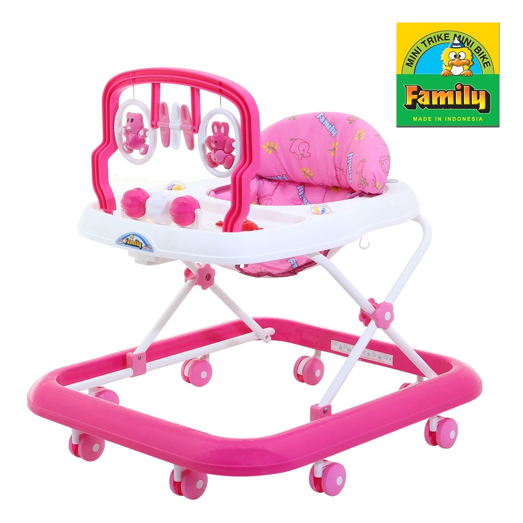 Baby walker hot sale family pink