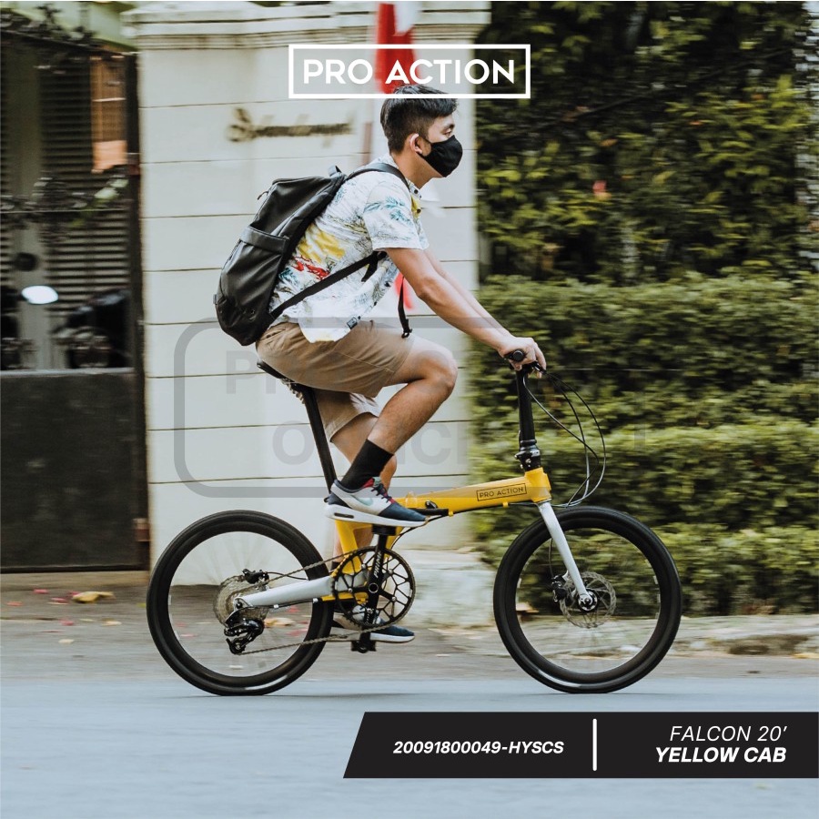 Jual Pro Action - Falcon Folding Bike 10 Speed 20 inch - Yellow Cab ...