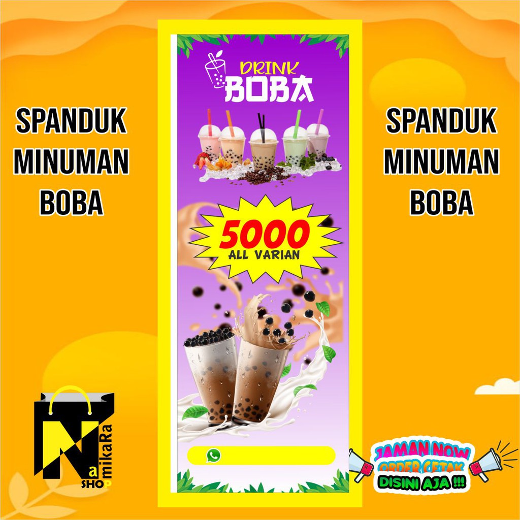 Jual Spanduk Banner Backdrop Boba Spanduk Minuman Boba Viral Termurah Ukuran 160x60 Shopee 8470