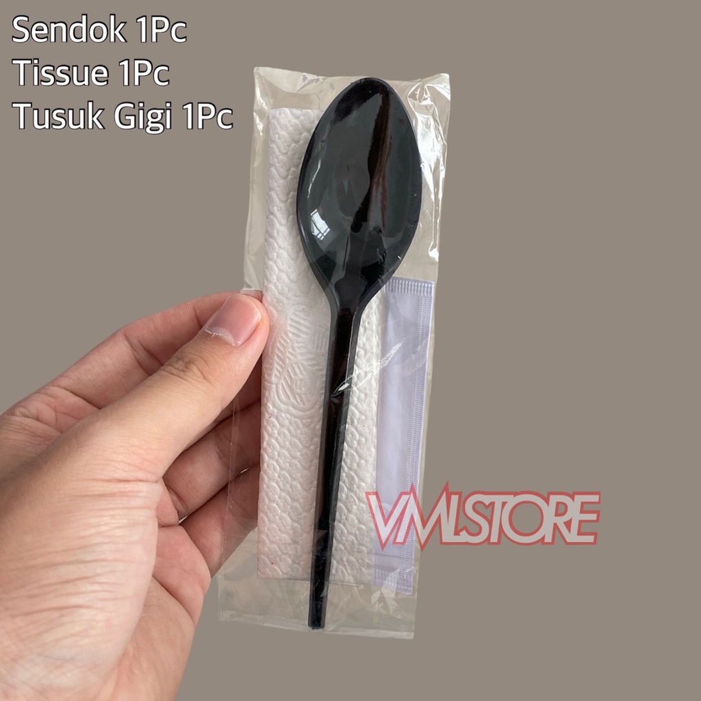 Jual Sendok Hitam - Tissue - Tusuk Gigi Steril - Set Tisu | Shopee ...