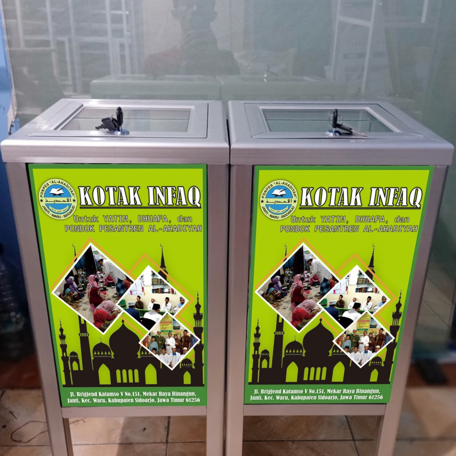 Jual Stiker Vinyl Kotak Am4l Masjid Custom Nama Masjidmushola Tulis