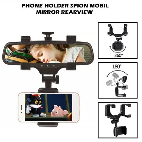 Jual Rear View Mirror Mount Holder HP Smartphone JEPIT di Kaca