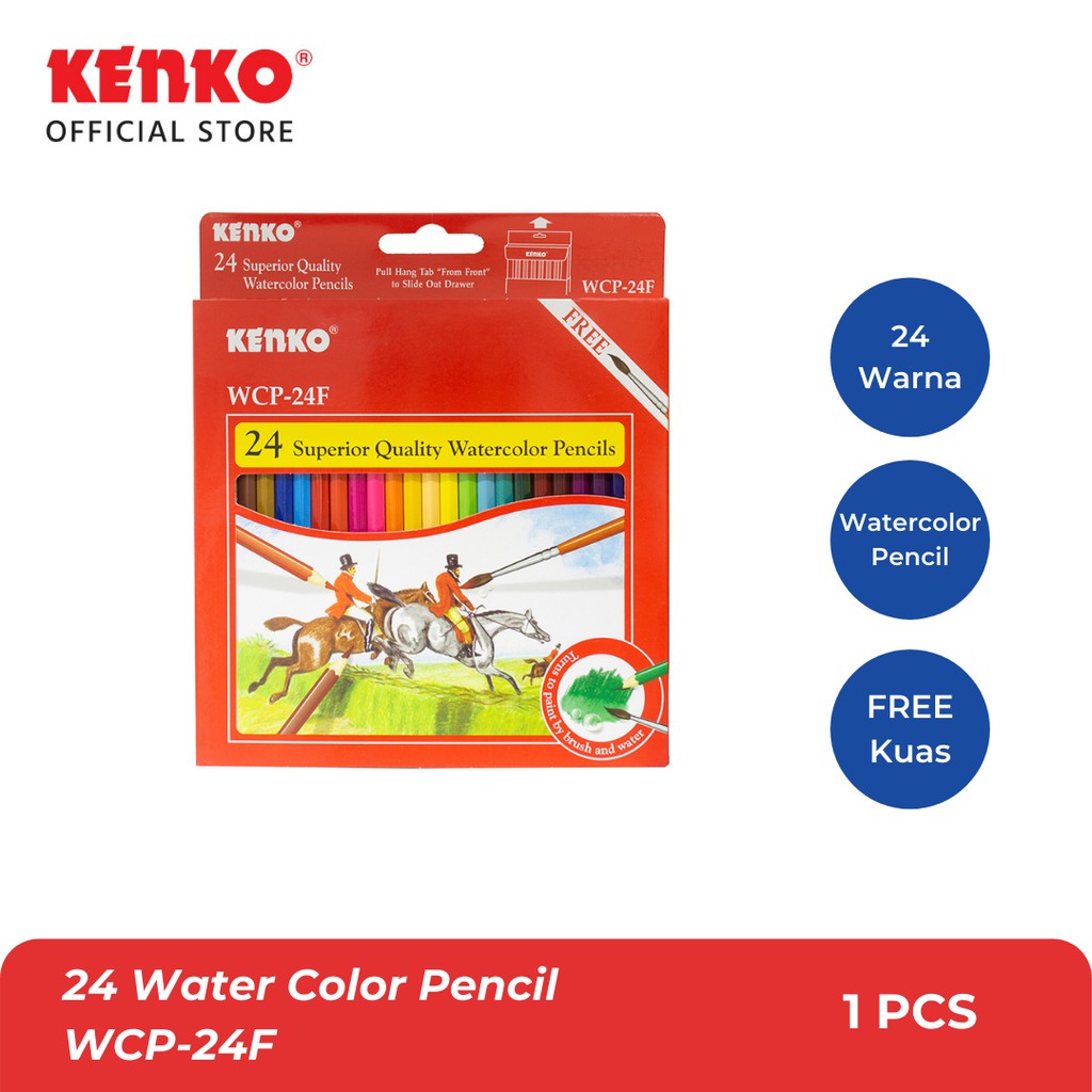 Jual Kenko 24 Color Pencil Water WCP-24F Paper Box Classic/Fancy ...