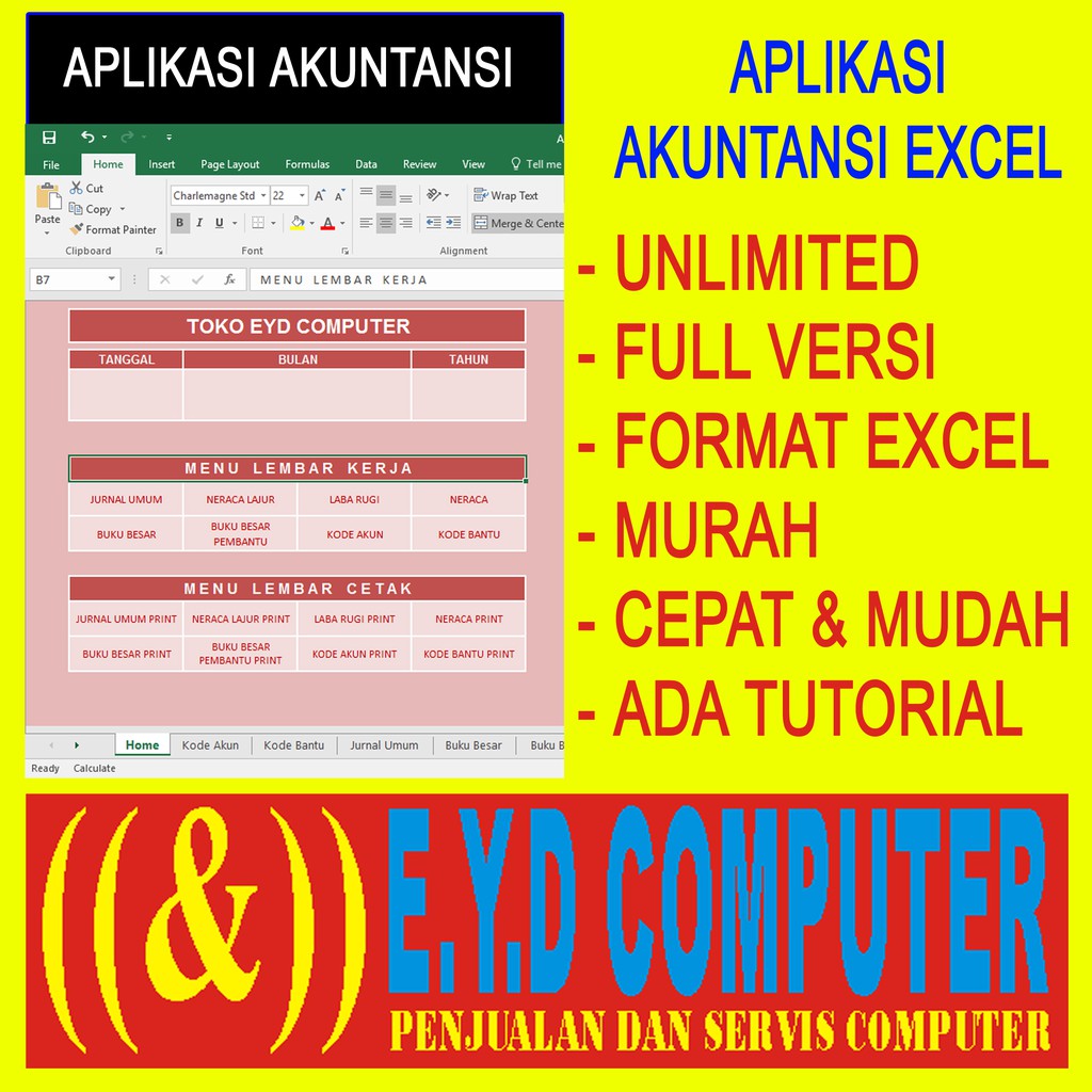 Jual APLIKASI AKUNTANSI EXCEL SIAP PAKAI PROGRAM AKUTANSI LAPORAN ...