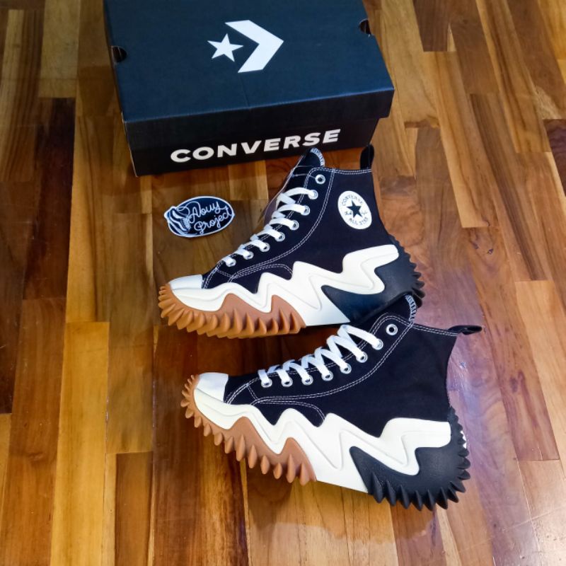 Jual Converse Chuck Taylor Run Star Motion Platform Hi Black White ...