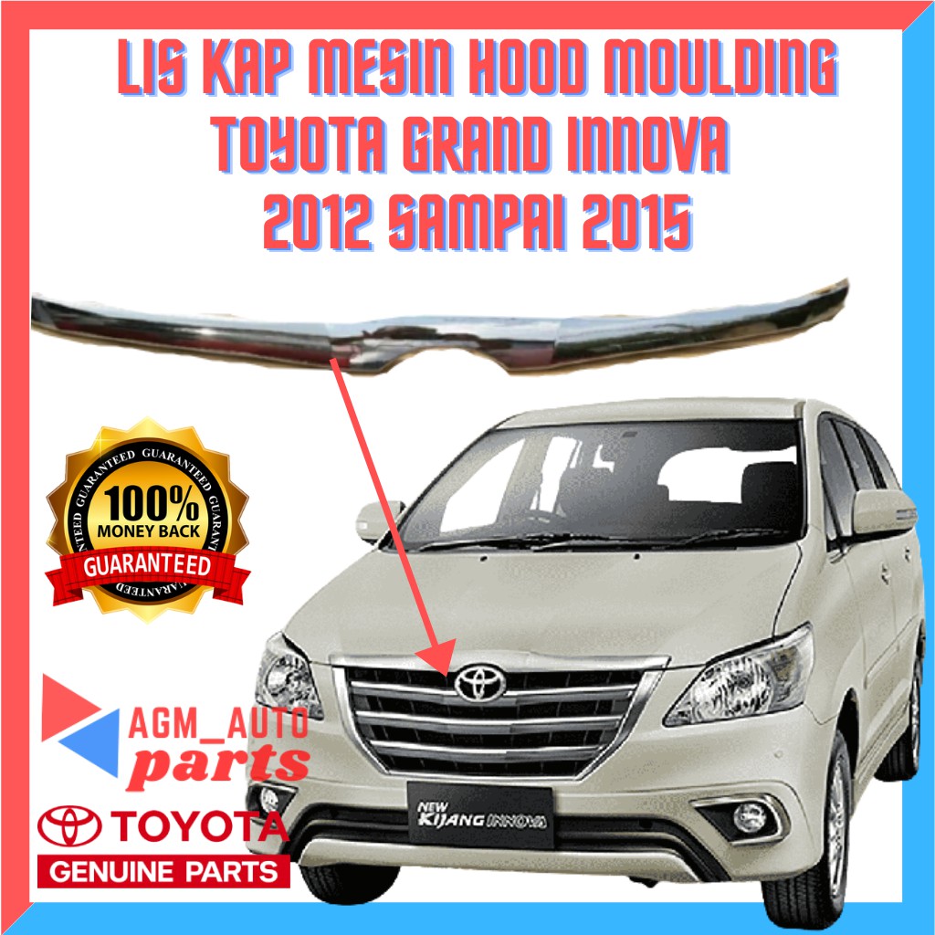 Jual Lis Lis Kap Mesin Hood Moulding Chrome Grand New Innova Inova 2012 ...