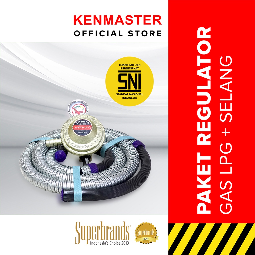 Jual KENMASTER Paket Regulator KM-613 Meter + Selang Gas Protec PAKE034 ...