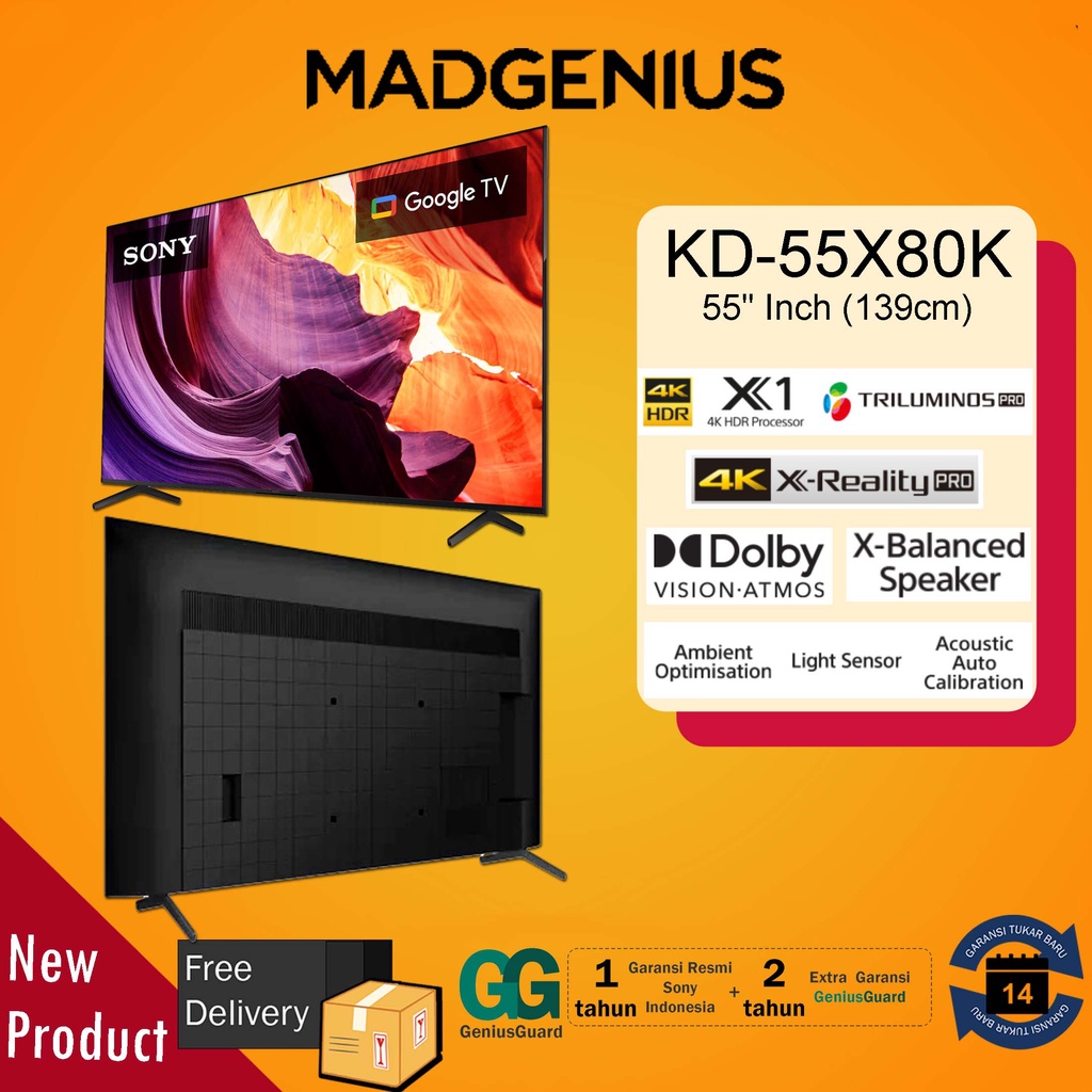 Jual SONY Original LED TV KD55X80K / KD55X80K / KD 55X80K 4K Ultra HD