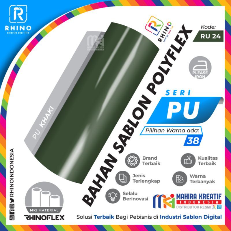 Jual RHINOFLEX Polyflex Korea / poly flex PU Dark Khaki | Shopee Indonesia